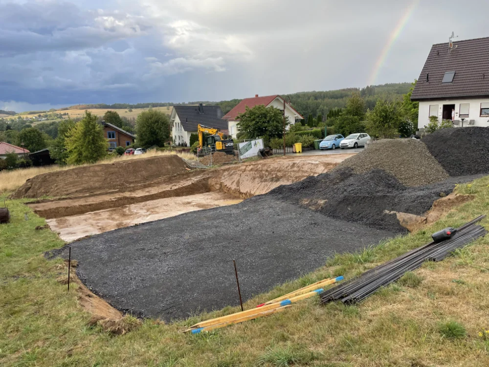 Baugrube vor Aushub in Borod Westerwald